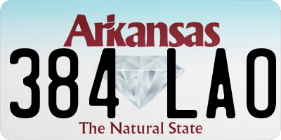 AR license plate 384LAO