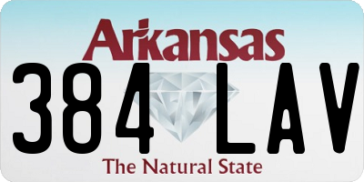 AR license plate 384LAV
