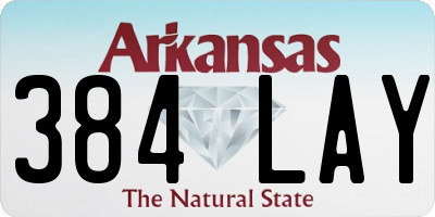 AR license plate 384LAY