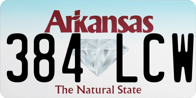 AR license plate 384LCW