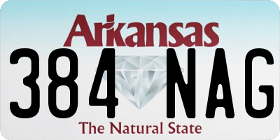 AR license plate 384NAG