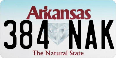 AR license plate 384NAK