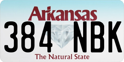 AR license plate 384NBK