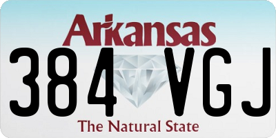 AR license plate 384VGJ