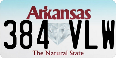 AR license plate 384VLW