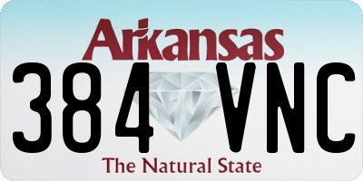 AR license plate 384VNC