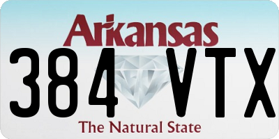 AR license plate 384VTX