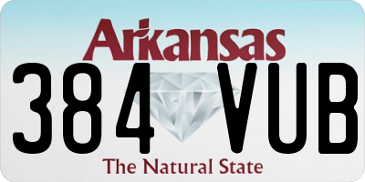 AR license plate 384VUB