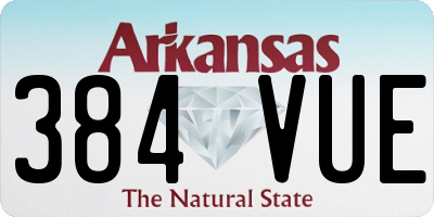 AR license plate 384VUE