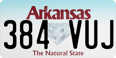 AR license plate 384VUJ