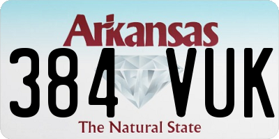 AR license plate 384VUK