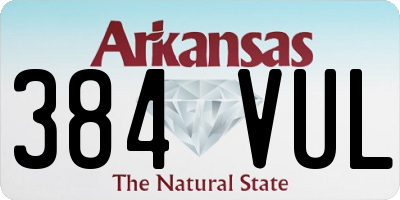AR license plate 384VUL