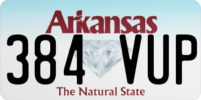 AR license plate 384VUP