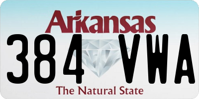 AR license plate 384VWA