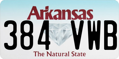 AR license plate 384VWB