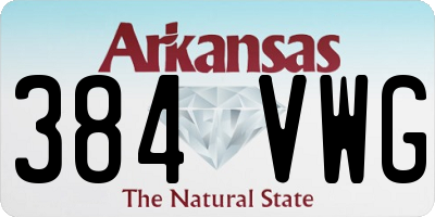 AR license plate 384VWG