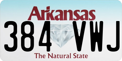 AR license plate 384VWJ