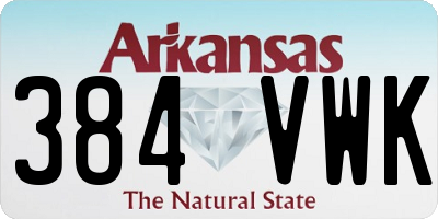 AR license plate 384VWK