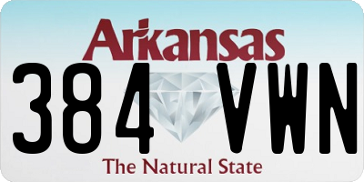 AR license plate 384VWN