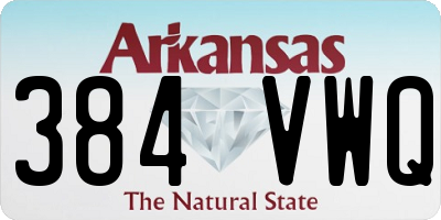 AR license plate 384VWQ