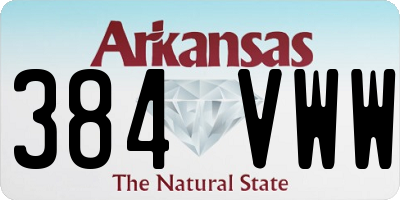 AR license plate 384VWW