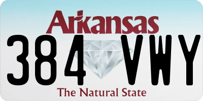 AR license plate 384VWY