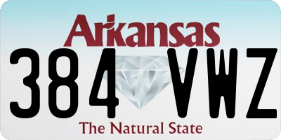 AR license plate 384VWZ