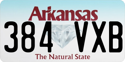 AR license plate 384VXB