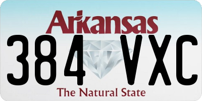 AR license plate 384VXC