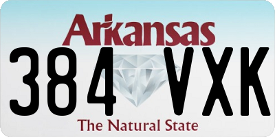 AR license plate 384VXK