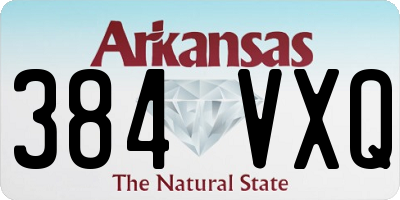 AR license plate 384VXQ