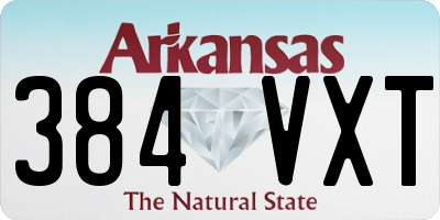 AR license plate 384VXT