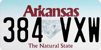 AR license plate 384VXW