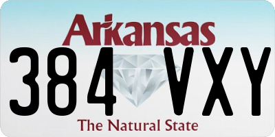 AR license plate 384VXY