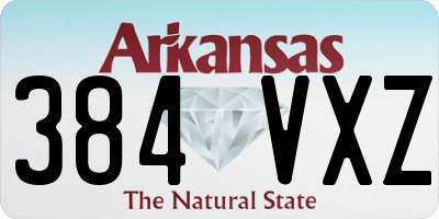 AR license plate 384VXZ