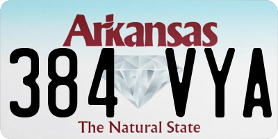 AR license plate 384VYA