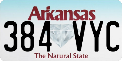 AR license plate 384VYC