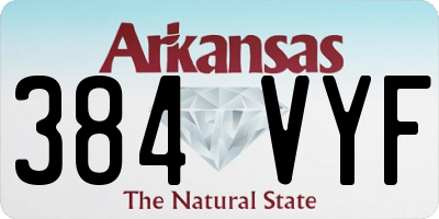 AR license plate 384VYF