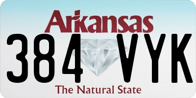 AR license plate 384VYK