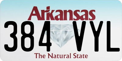 AR license plate 384VYL