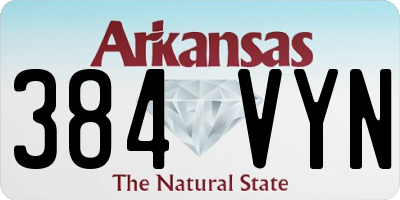 AR license plate 384VYN