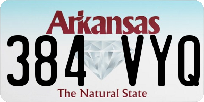 AR license plate 384VYQ