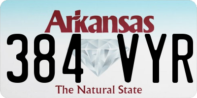 AR license plate 384VYR