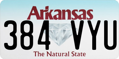 AR license plate 384VYU