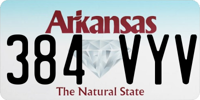 AR license plate 384VYV