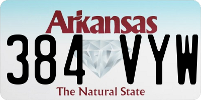 AR license plate 384VYW