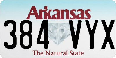 AR license plate 384VYX