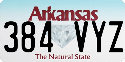 AR license plate 384VYZ