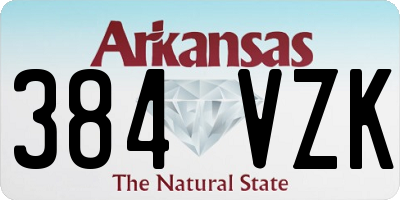 AR license plate 384VZK