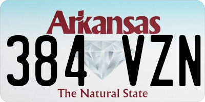 AR license plate 384VZN
